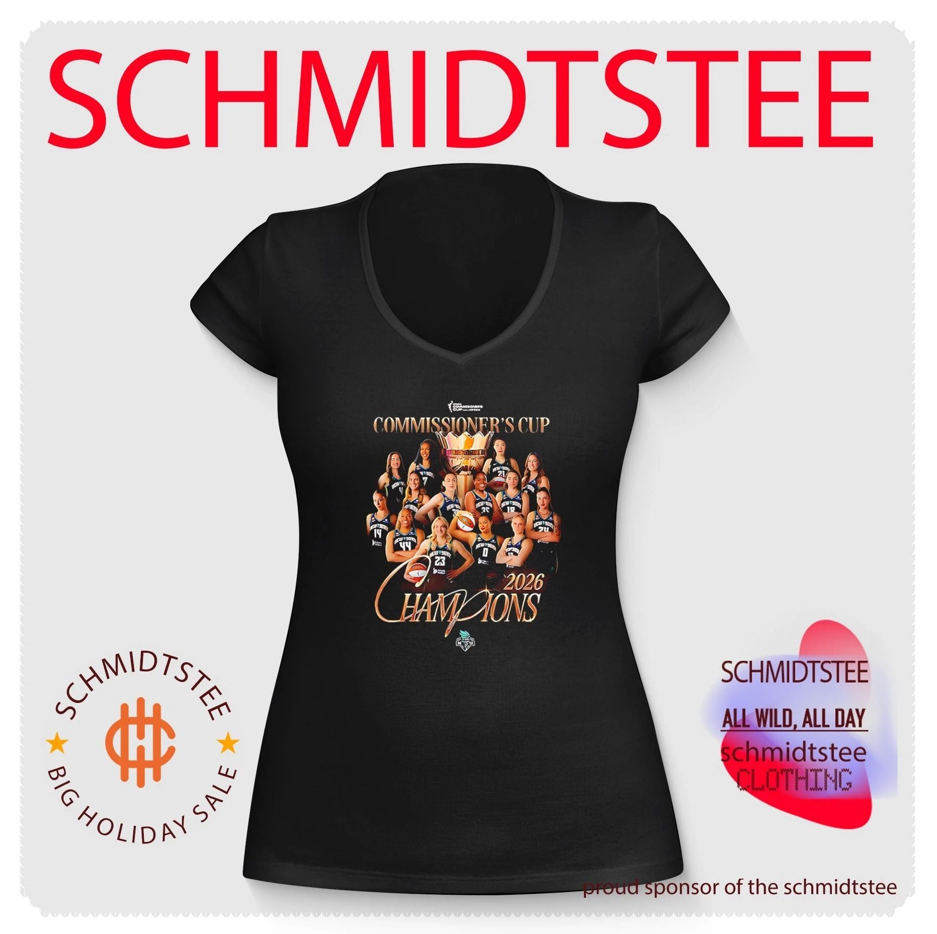 New York Liberty 2026 WNBA Commissioner’s Cup team collage shirt