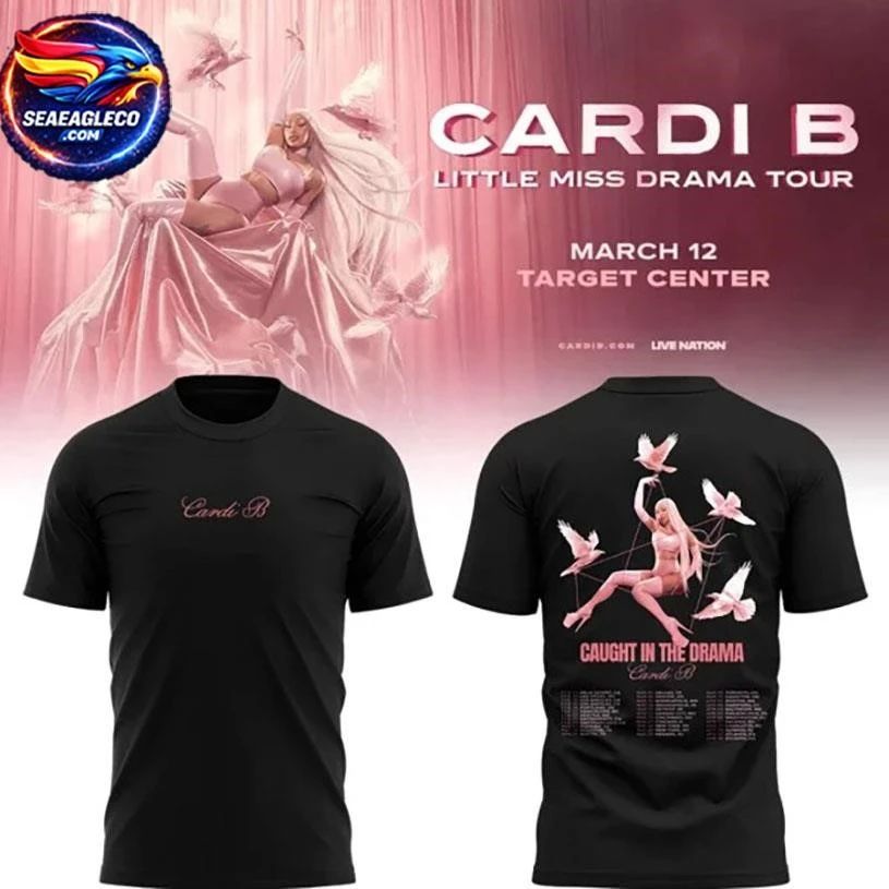 Cardi B The Little Miss Drama Tour 2026 Limited Edition Two Sided Shirt