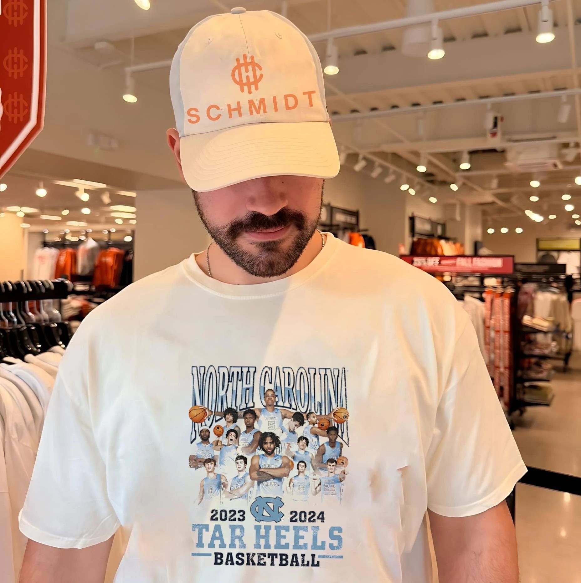 North Carolina Tar Heels Basketball 2023-2024 team collage shirt