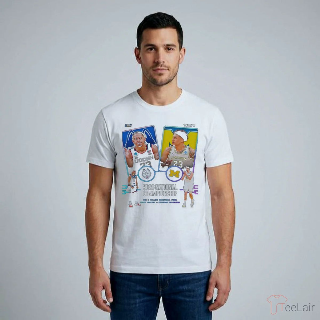 UConn Huskies Vs Michigan Wolverines Men’S Basketball 2026 NCAA National Championship Head To Head Shirt
