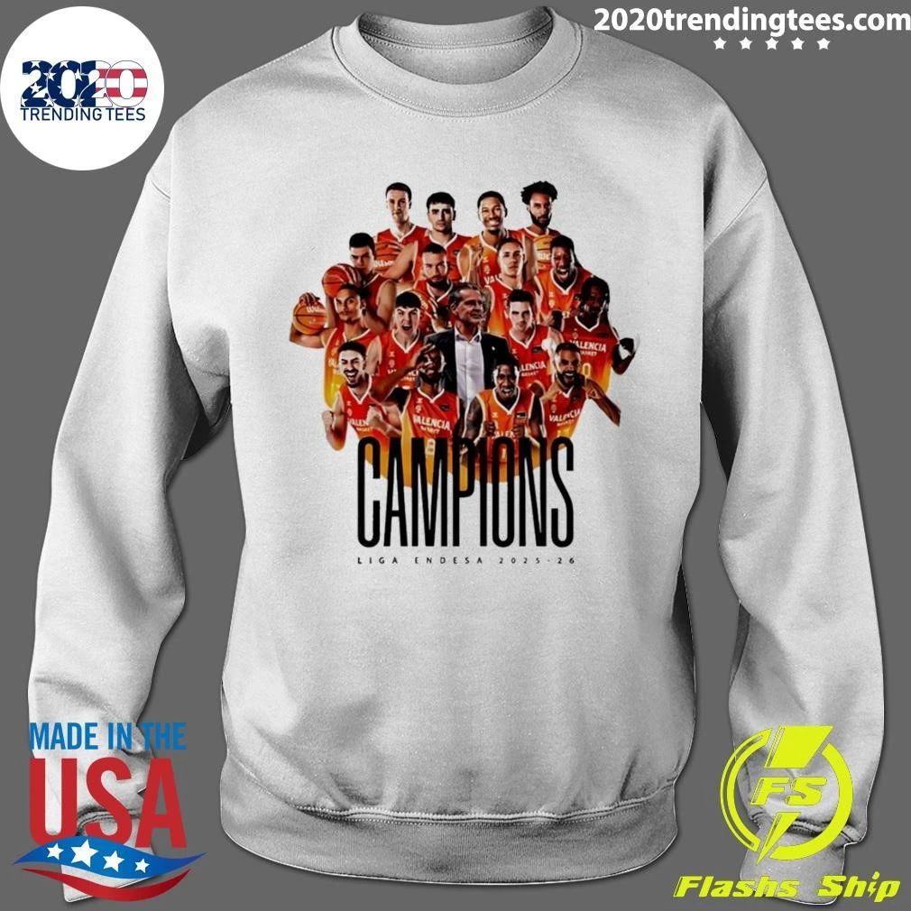 Valencia Basket 2025-2026 Liga Endesa Champions Basketball Tee Shirt