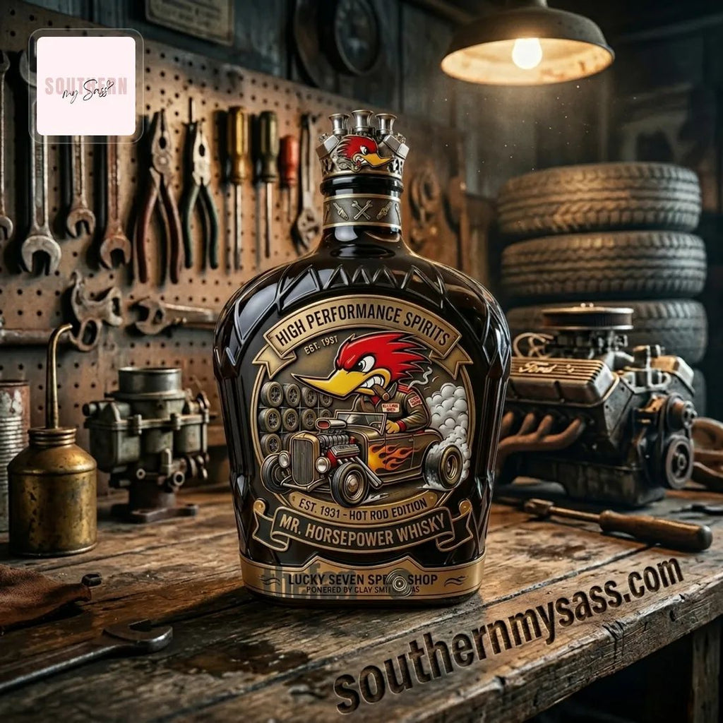 Mr. Horsepower Hot Rod Edition Collectible Whiskey Bottle