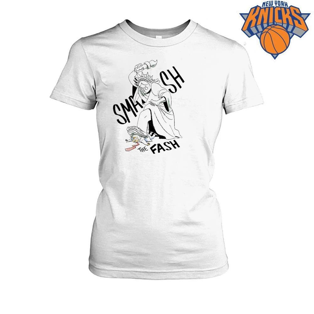 Smash The Fash Lady Liberty Anti Fascist Political Protest Shirt