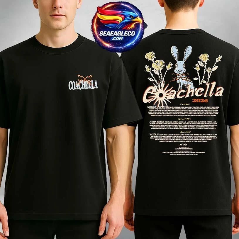 Coachella Festival Ribbons And Roses 2026 Lineup Two Sided Shirt