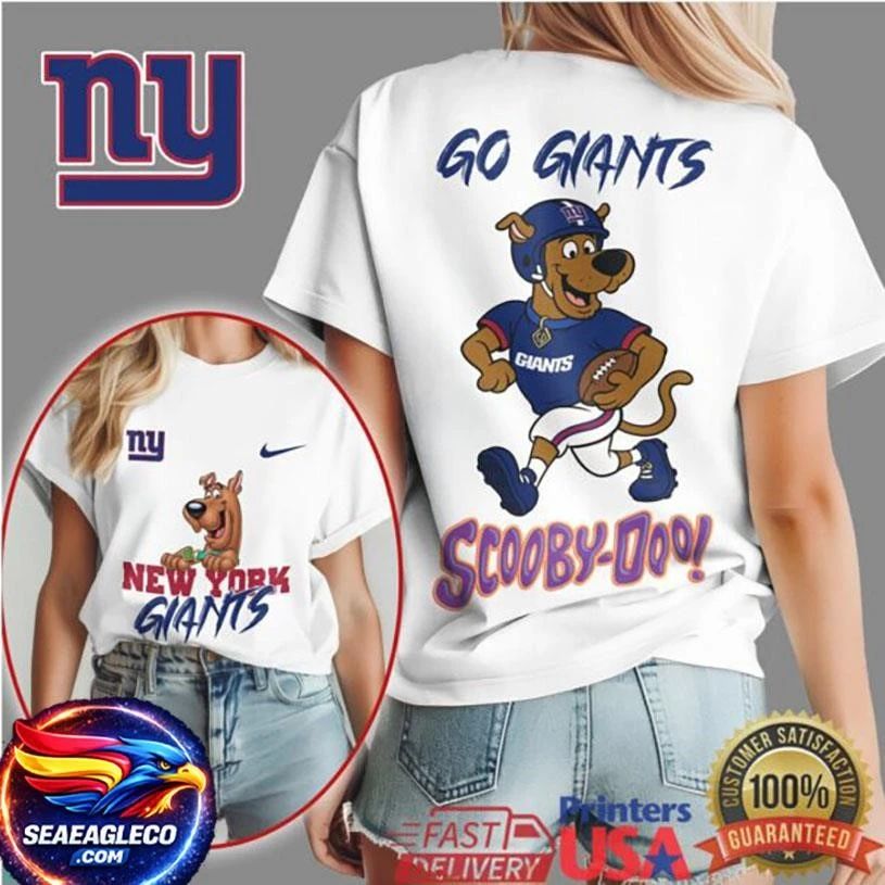 New York Giants Scooby Doo Football Go Giants Two Sided Shirt