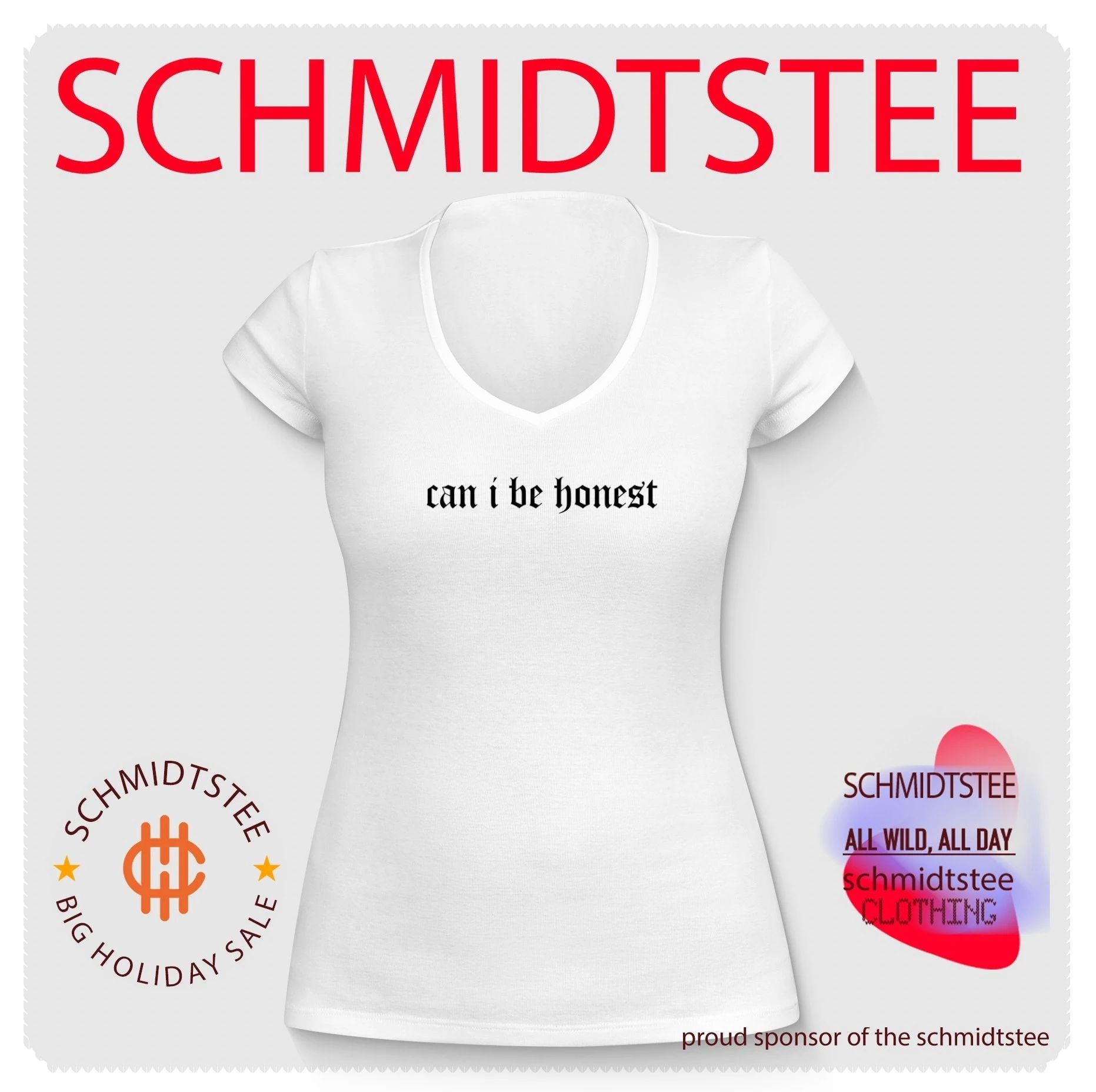 Can I Be Honest gothic font typography minimalist shirt
