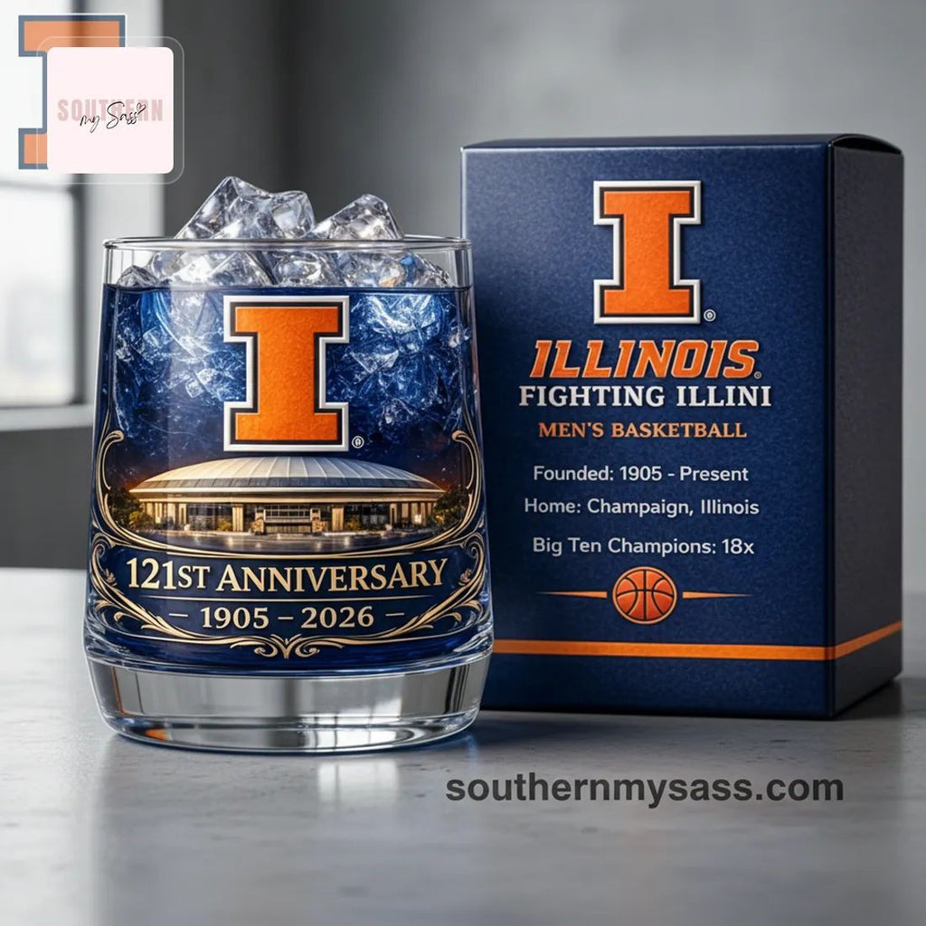 Illinois Fighting Illini Men’s Basketball 121st Anniversary Whiskey Glass