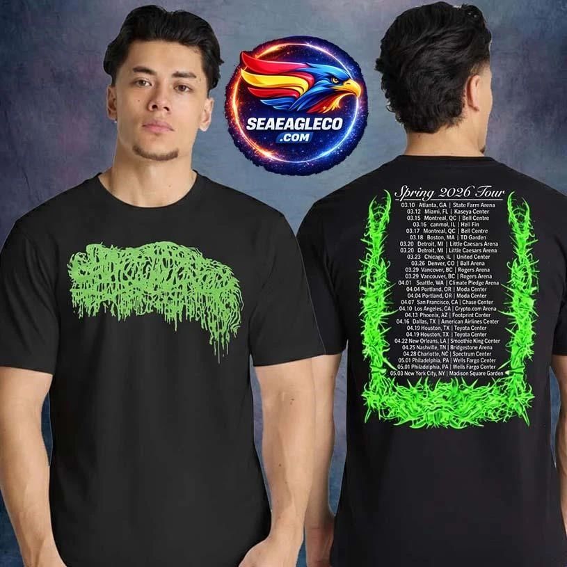 Sanguisugabogg Merch Lamb Of God Into Oblivion Spring 2026 Tour Dates Two Sided Shirt