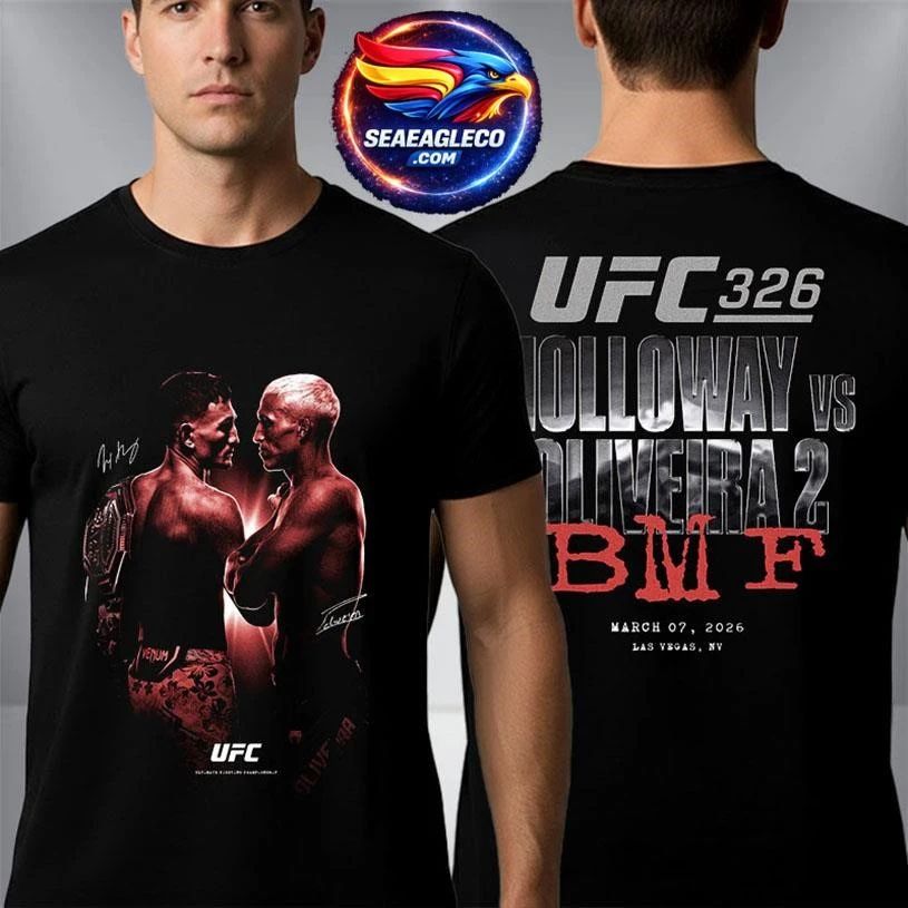 UFC 326 Matchup Max Holloway vs Charles Oliveira BMF March 7 2026 Las Vegas NV Two Sided Shirt