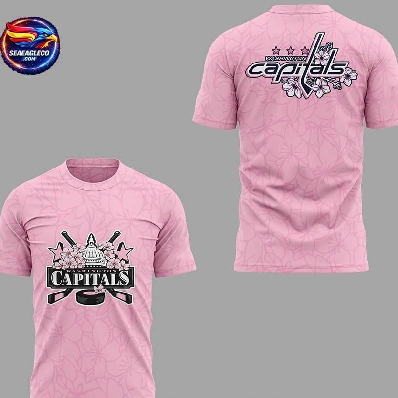 Washington Capitals Pink Cherry Bloosom 2026 Night Two Sided Shirt