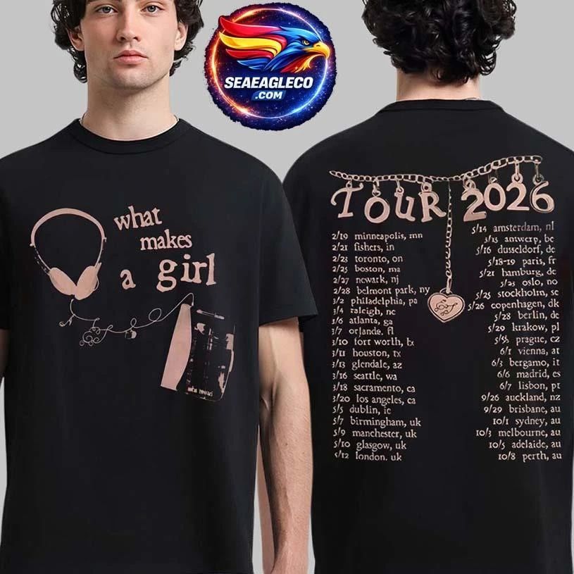 Conan Gray Wishbone World Tour 2026 What Makes A Girl Two Sided Shirt