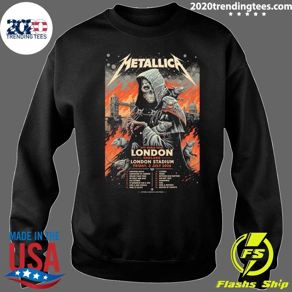 Metallica M72 World Tour London England London Stadium July 3, 2026 Shirt
