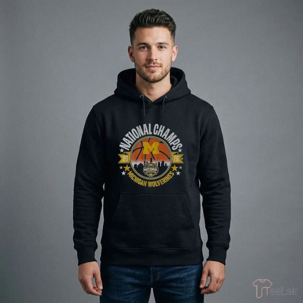 Michigan Wolverines MBB 2026 National Champions Circle Shirt