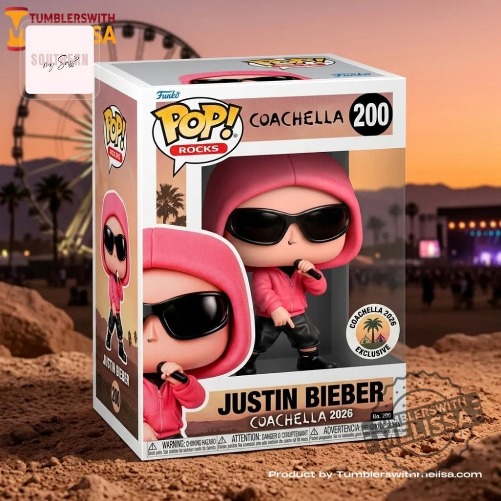 Justin Bieber Coachella 2026 Exclusive Pink Hoodie Pop Figure Doll