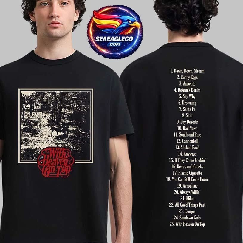 Zach Bryan With Heaven On Top Tour 2026 Merch Album Cover With Tracklist Two Sided Shirt