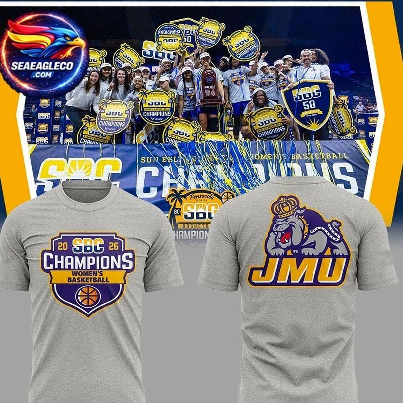JMU 2026 SBC Champions Women’s Basketball Two Sided Shirt