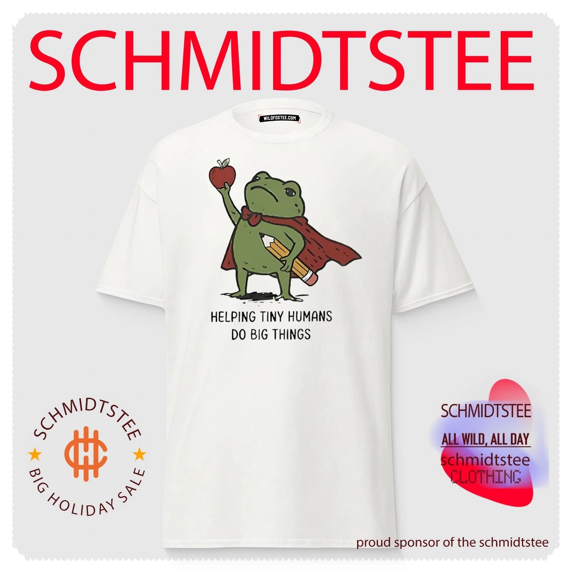 Cartoon frog helping tiny humans do big things shirt