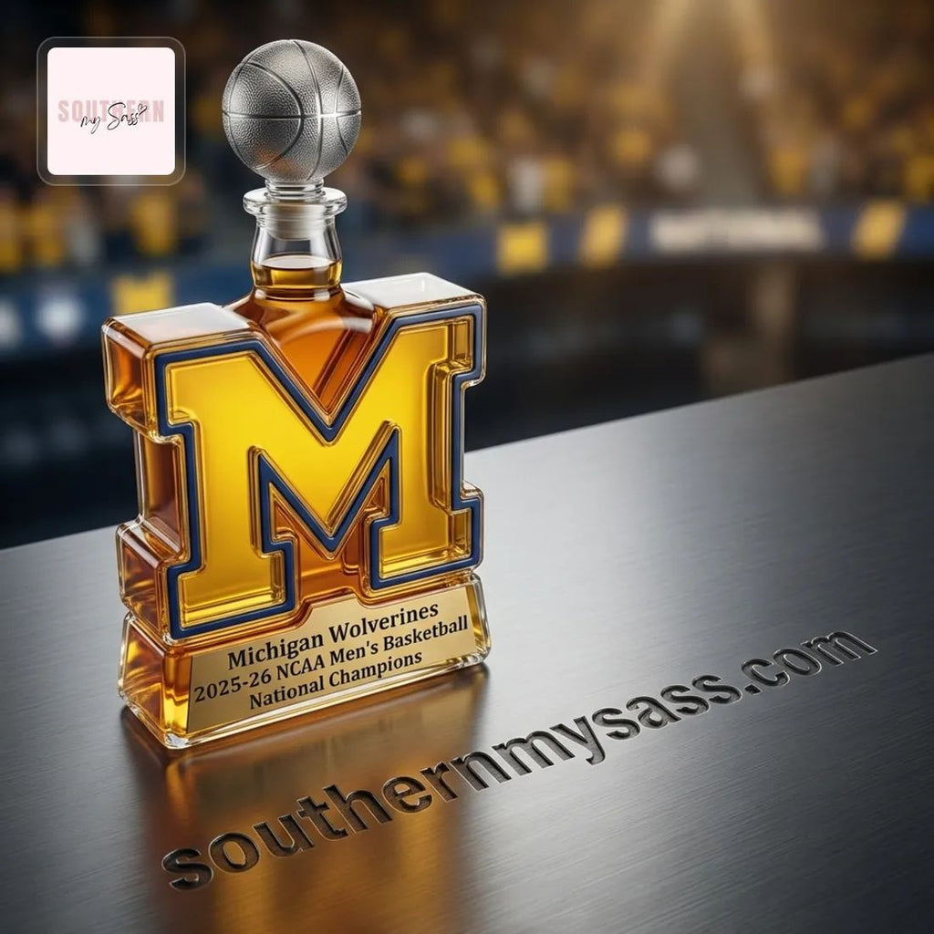 Michigan Wolverines 2025-26 NCAA Men’s Basketball National Champions Whiskey Bottle