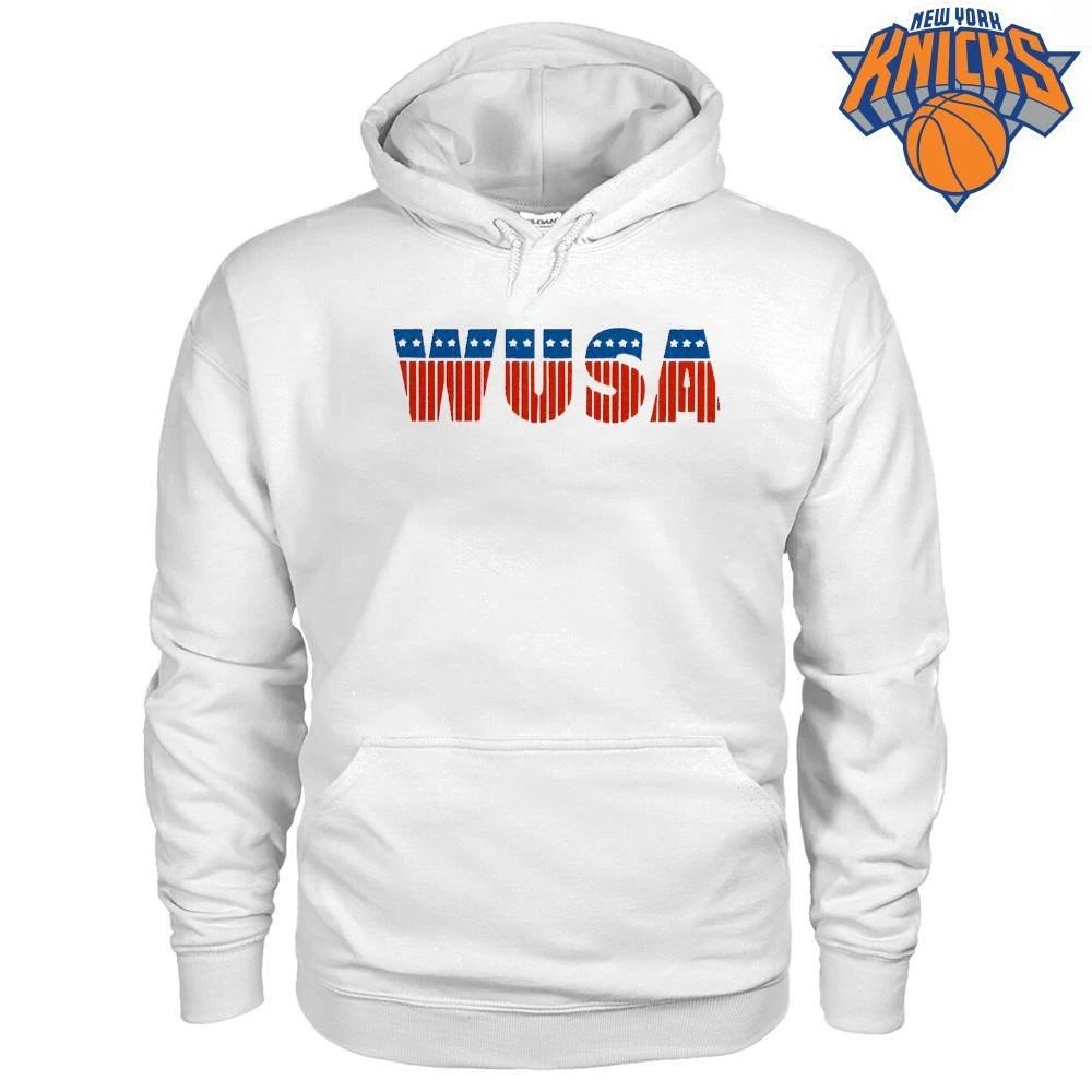 WUSA Patriotic Star and Stripes Block Lettering shirt