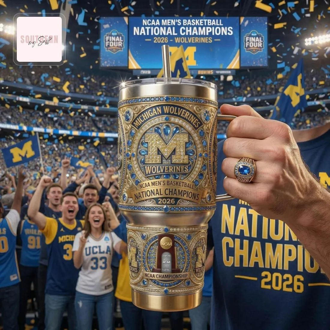 Michigan Wolverines 2026 NCAA Men’s Basketball National Champions Handled Tumbler