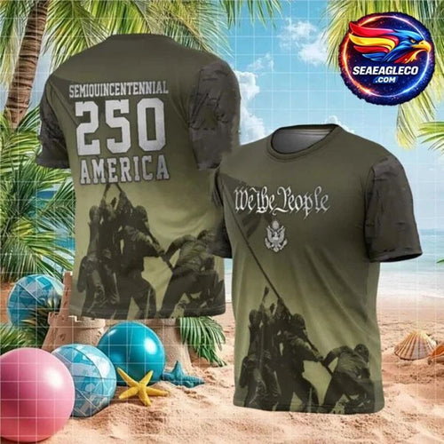 America 250th Anniversary Semiquincentennial Iwo Jima Veteran Two Sided Shirt