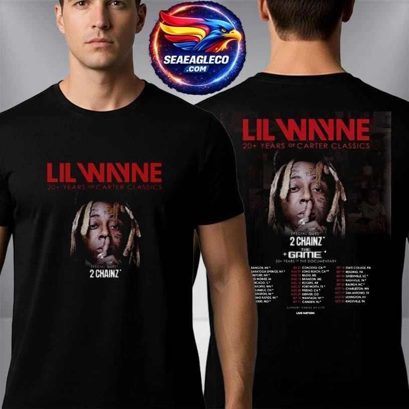 Lil Wayne 20 Years Of Carter Classics North America 2026 Schedule Venue Dates Two Sided Shirt