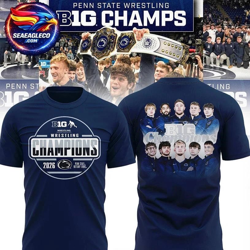 Penn State Nittany Lions Big 10 Men’s Wrestling Champions 2026 Two Sided Shirt
