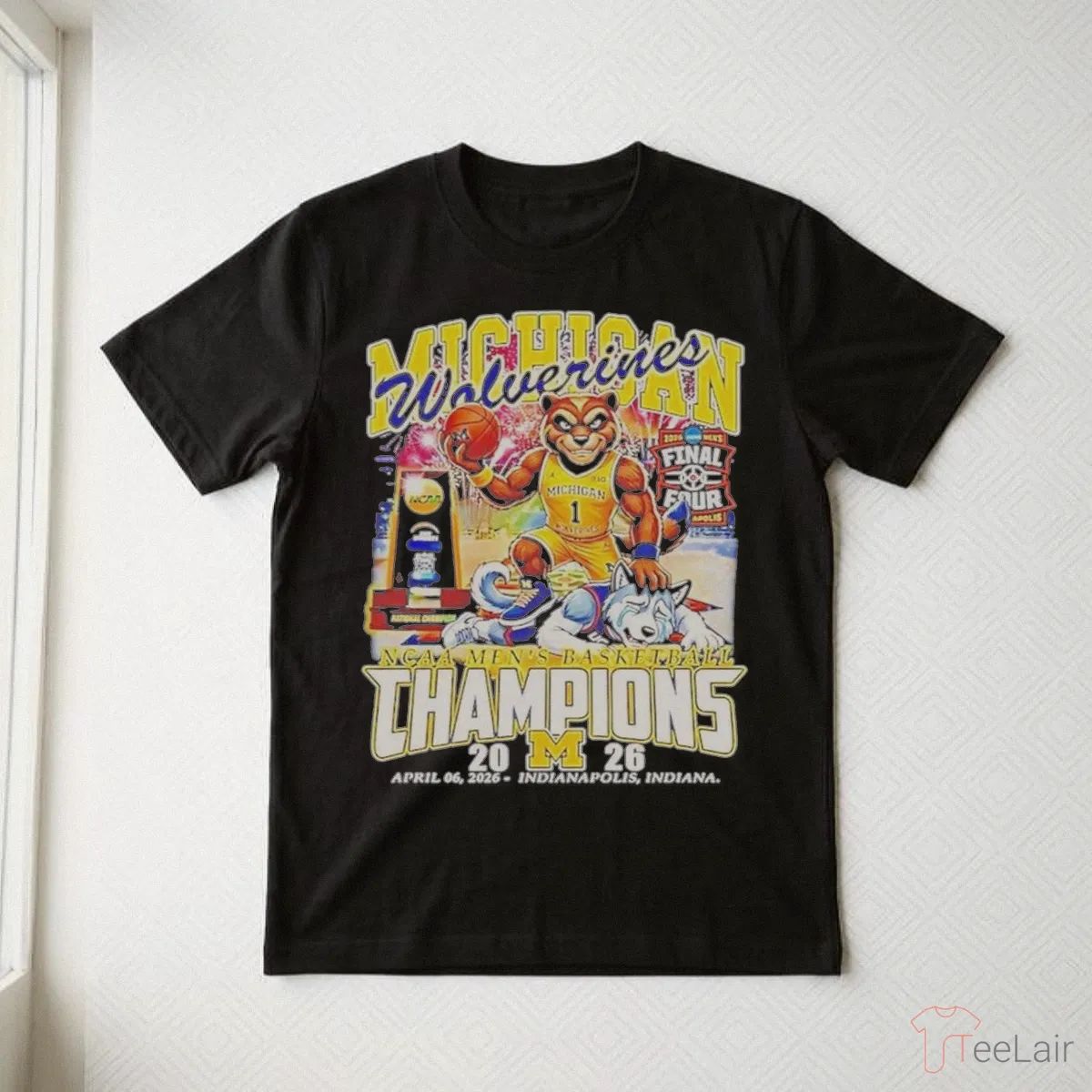 Michigan Beat Uconn 2026 Mens Basketball National Champions Mascot Shirt