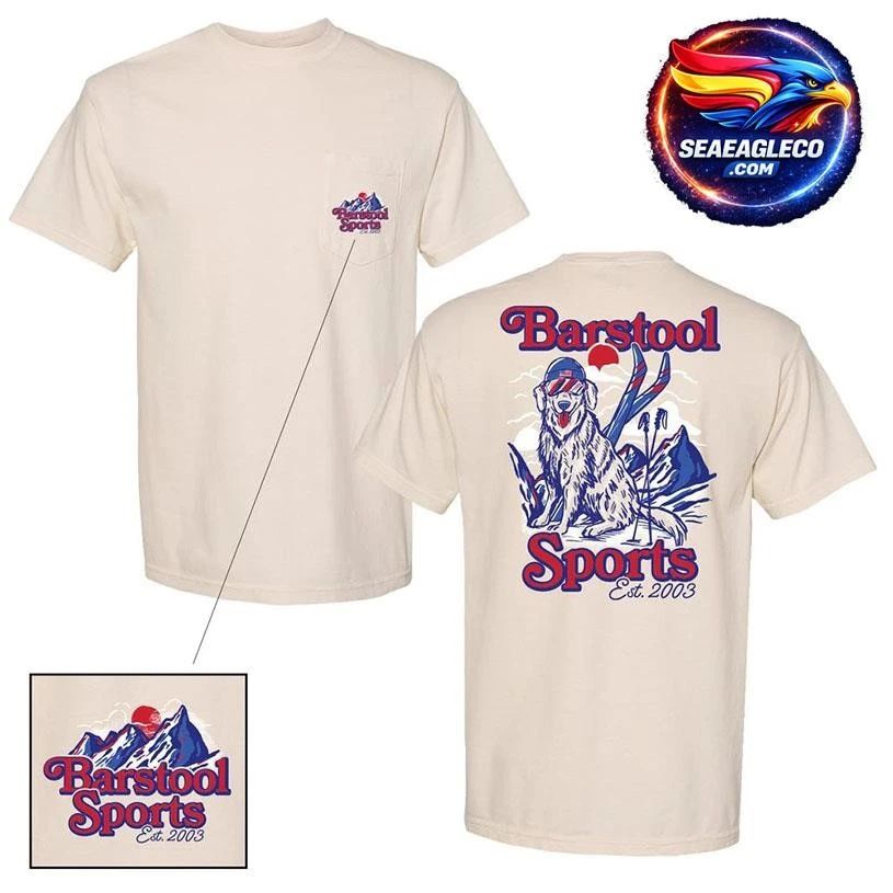 Barstool Sports Dog Ski Mountain Two Sided Shirt