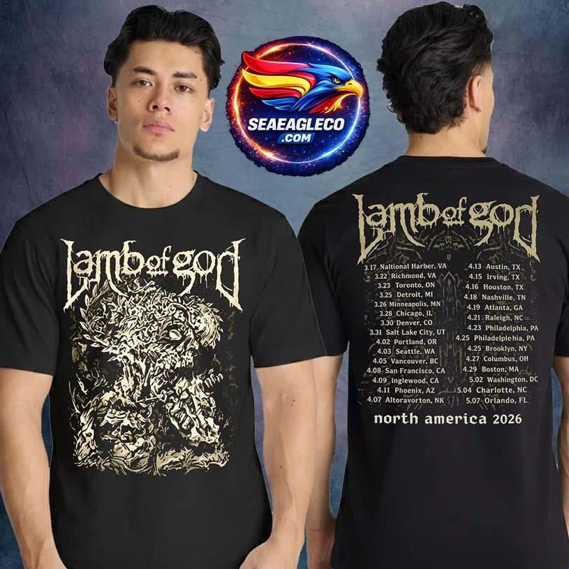 Lamb Of God Merch North America Tour 2026 Visual Void Tour Dates Two Sided Shirt
