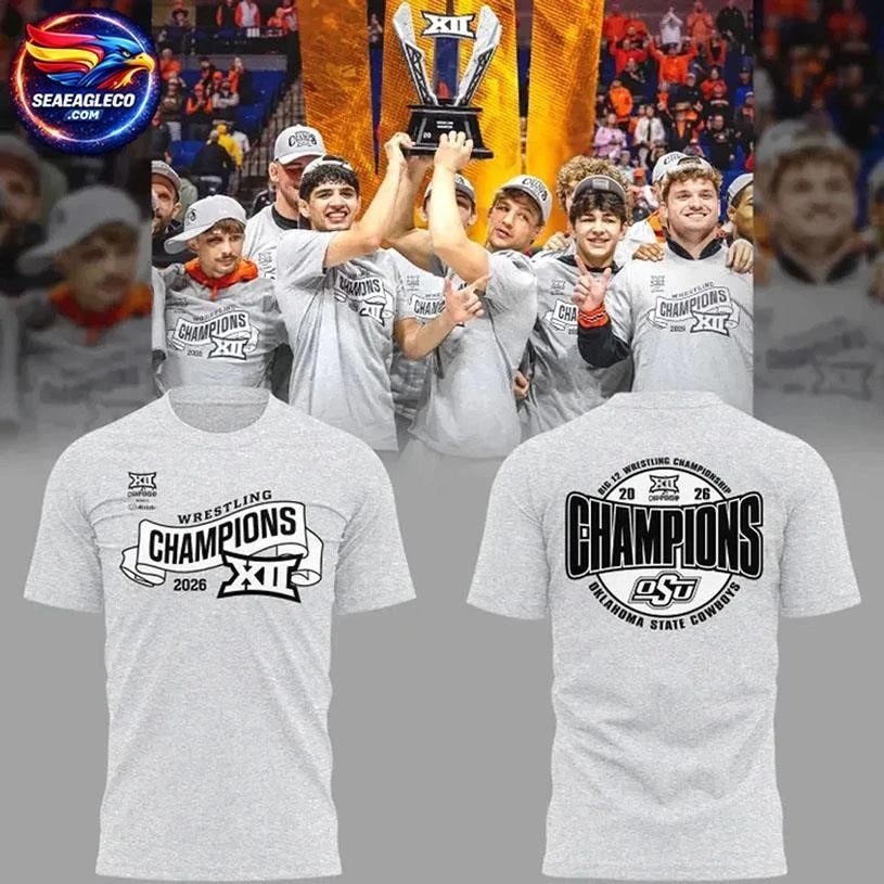 Oklahoma State Cowboys Wrestling 2026 Champions Two Sided Shirt