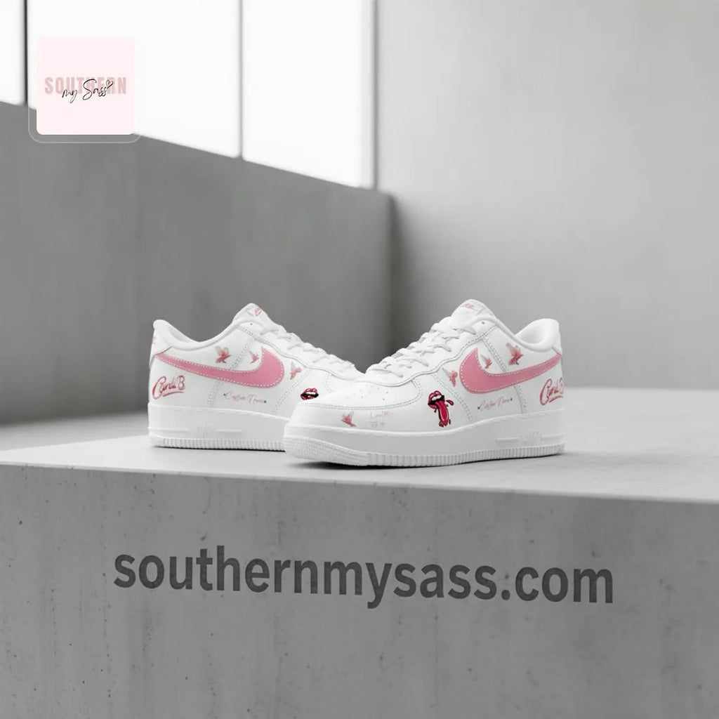 Cardi B Personalized Pink Air Force 1 Sneakers