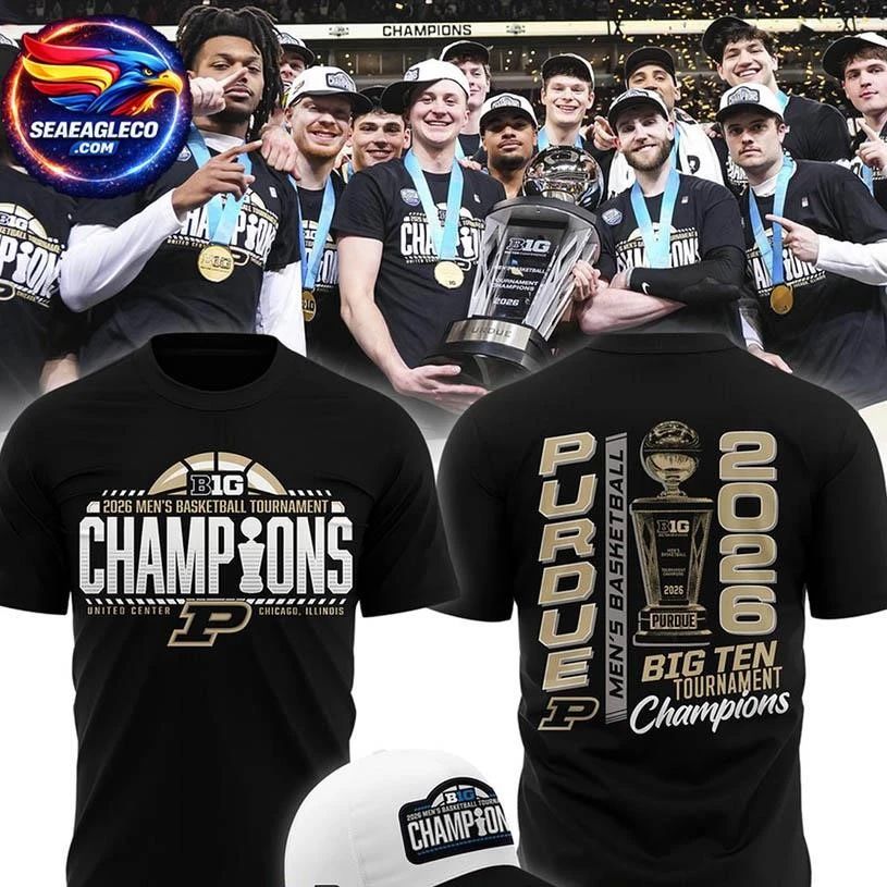 Purdue Boilermakers 2026 Big Ten Champions Locker Room Two Sided Shirt