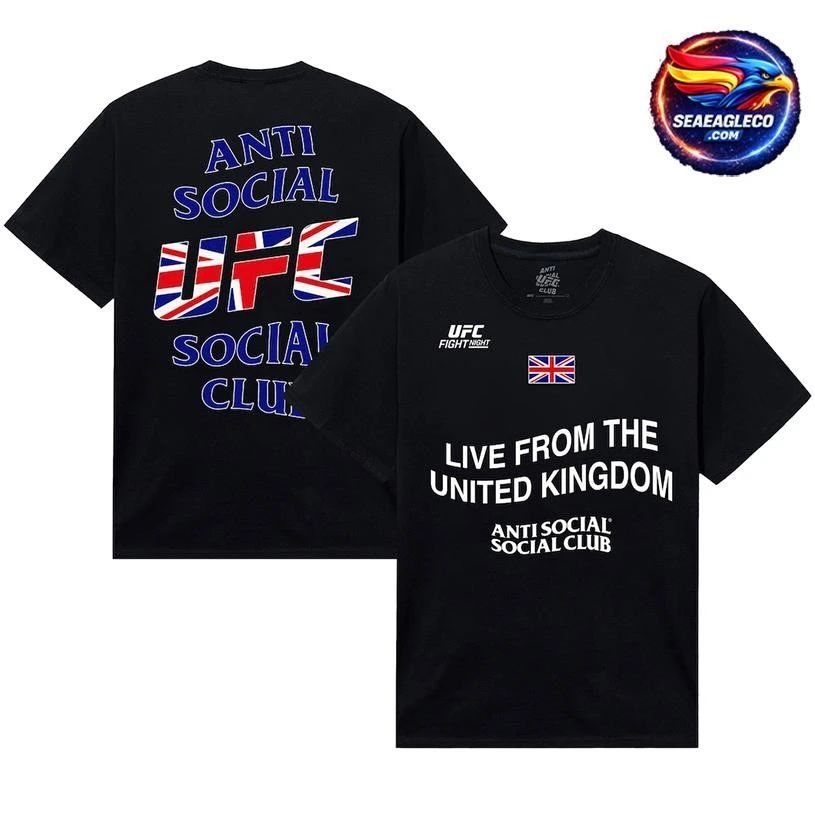 Anti Social Social Club x UFC Unisex UK Fight Night 2026 Two Sided Shirt