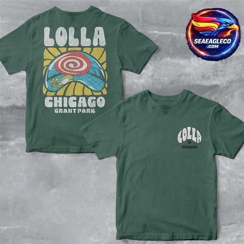 Lollapalooza Chicago 2026 At Grant Park From July 30 To August 2 2026 Cloud Gate Bean Green Two Sided Shirt