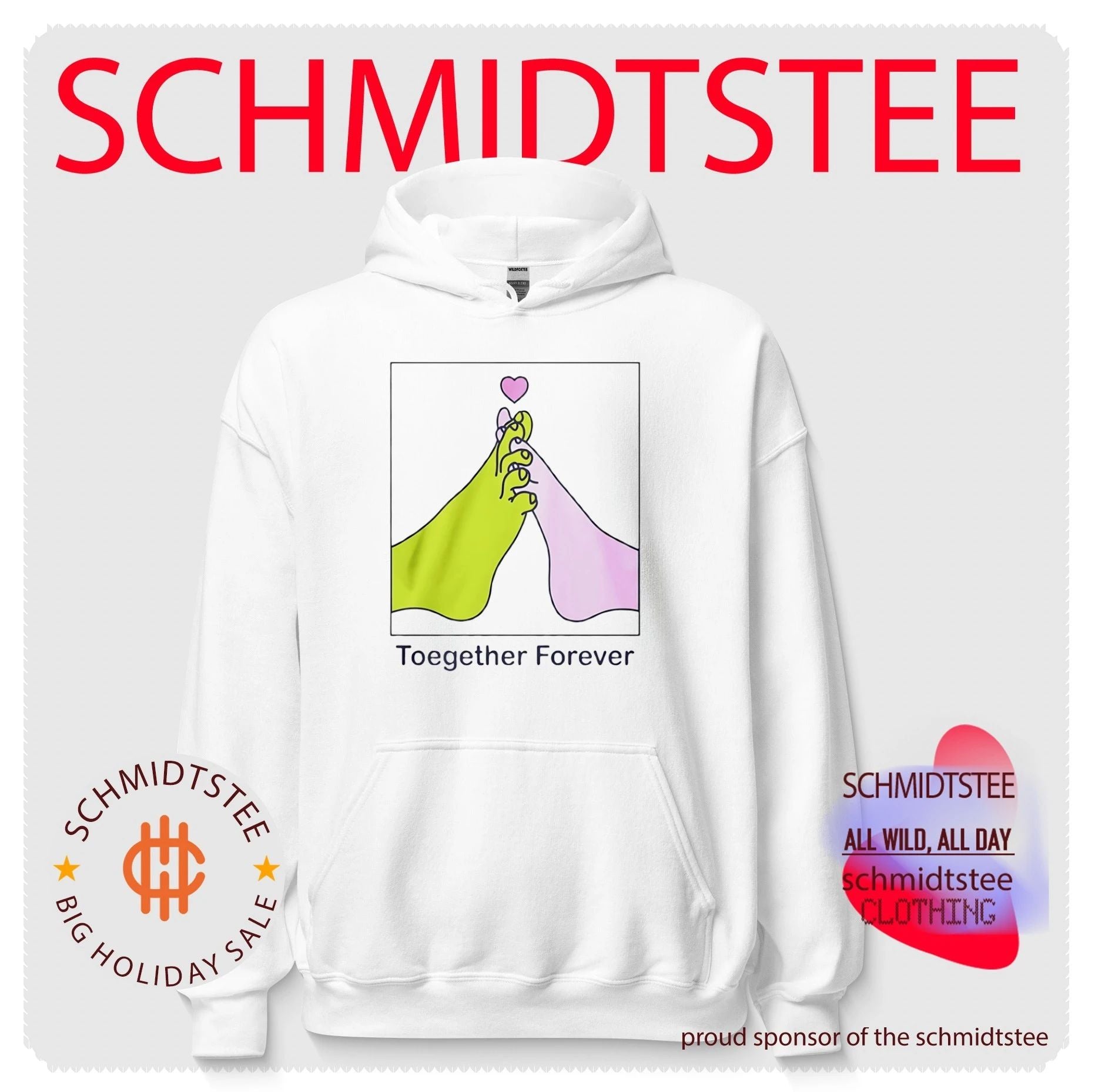 Together Forever Green And Pink Feet Interlocked With Heart Shirt