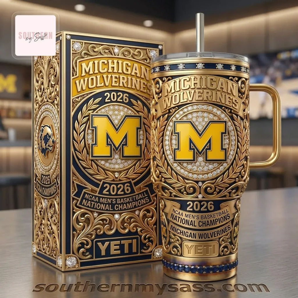 Michigan Wolverines 2026 NCAA Men’s Basketball National Champions Gold Tumbler