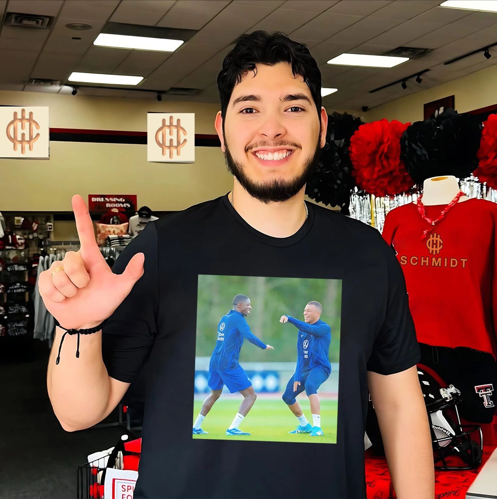 Kylian Mbappe and Ousmane Dembele portrait shirt