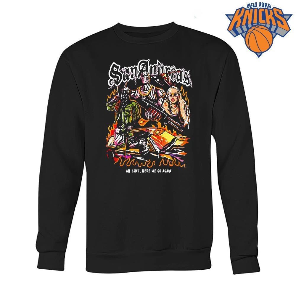 San Andreas Carl Johnson Grove Street Families Rockstar Games ah shit here we go shirt