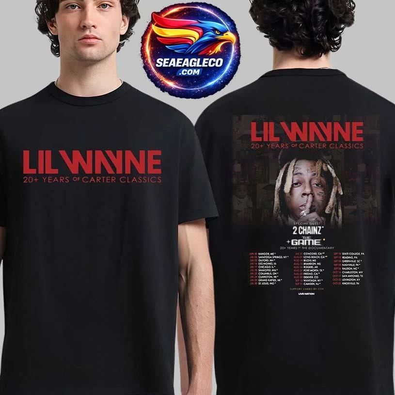 Lil Wayne 20 Years Of Carter Classics North America Tour Schedule Dates Two Sided Shirt