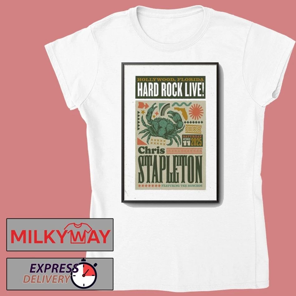 Oct 11, 2025 Chris Stapleton Hard Rock Live, Hollywood, FL Concert Poster shirt