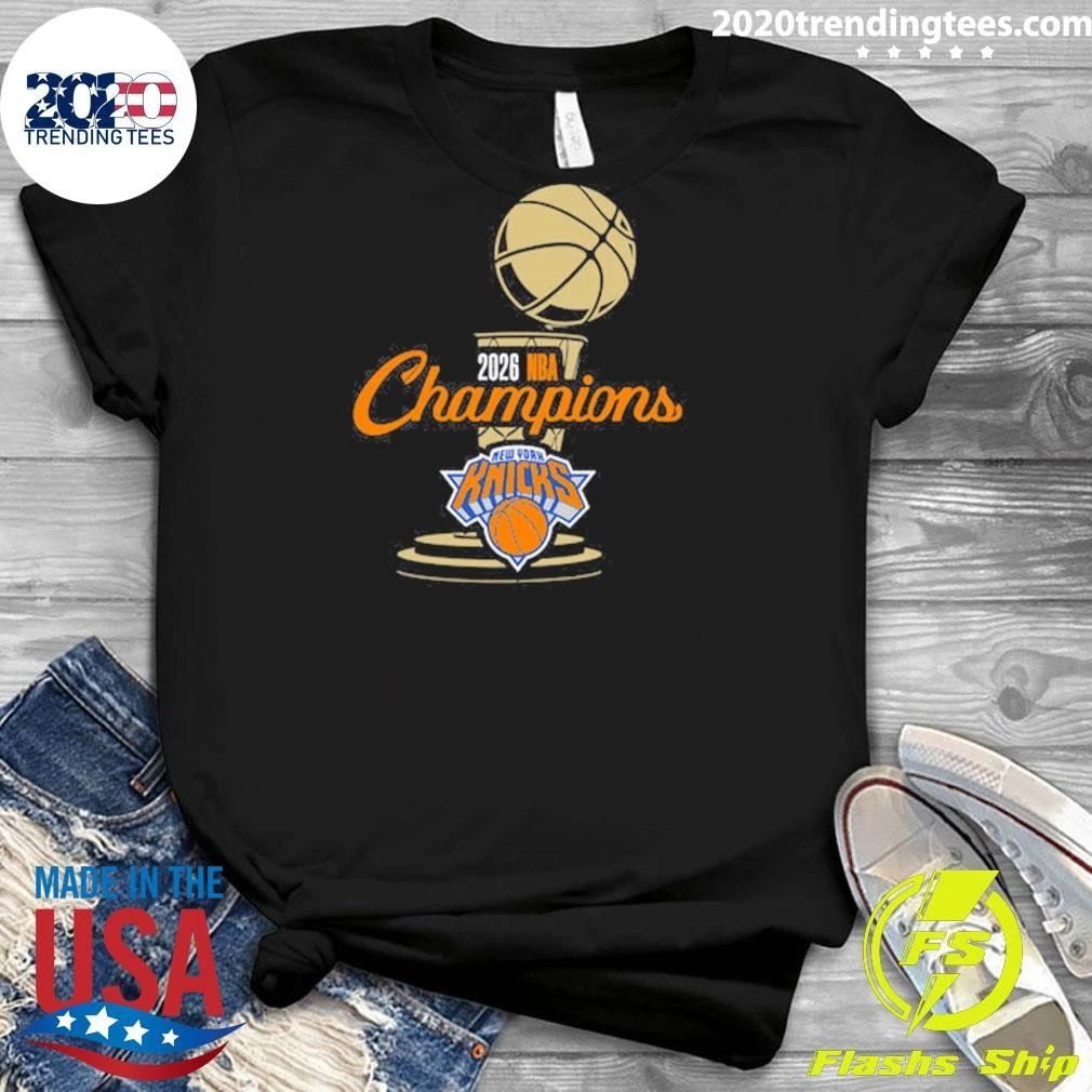 Stadium Essentials Knicks 2026 NBA Champions Trophy Urban Tee Shirt