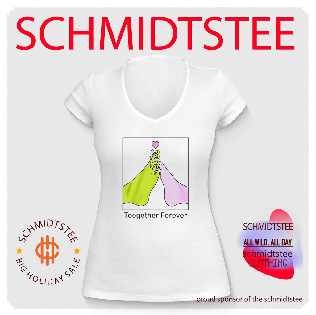 Together Forever Green And Pink Feet Interlocked With Heart Shirt