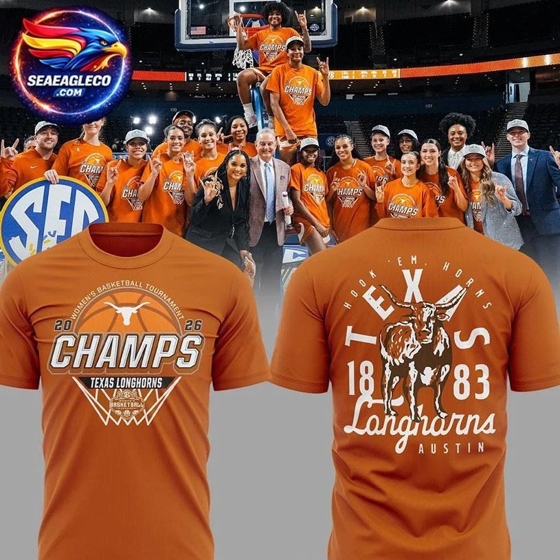 Texas Longhorns WBB SEC Tournament Champions 2026 Two Sided Shirt