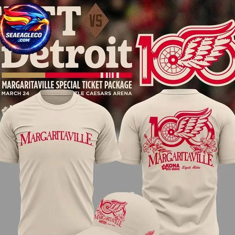Detroit Red Wings Margaritaville Two Sided Shirt