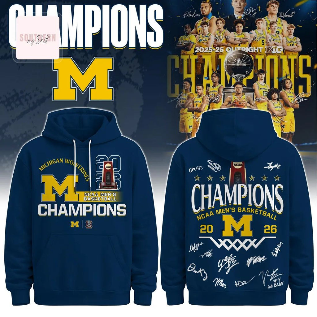 Michigan Wolverines NCAA Men’s Basketball 2026 Champions Hoodie