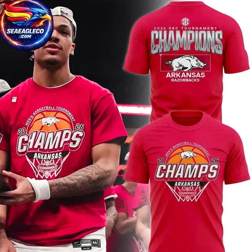 Arkansas Razorbacks Blue 84 Unisex 2026 SEC Men’s Basketball Tournament Champions Locker Room Two Sided Shirt