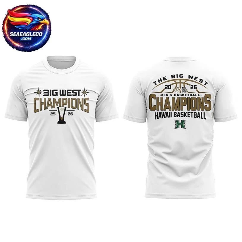 Hawaii Basketball 2026 The Big West Credit Union 1 Men’s Basketball Champions Two Sided Shirt