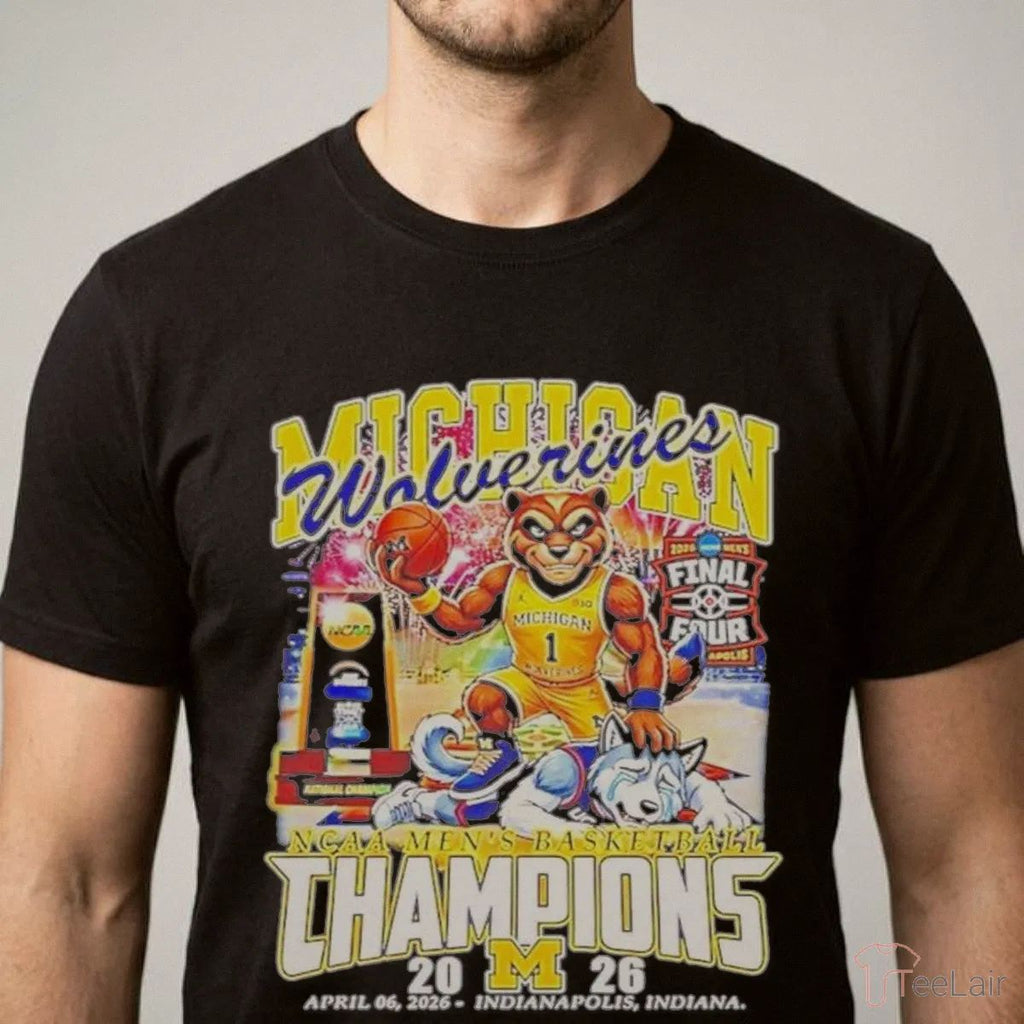 Michigan Beat Uconn 2026 Mens Basketball National Champions Mascot Shirt