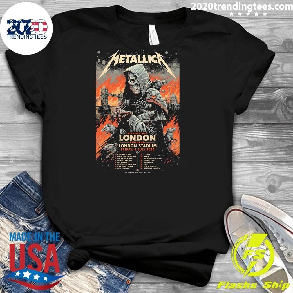 Metallica M72 World Tour London England London Stadium July 3, 2026 Shirt